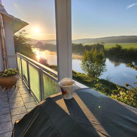 Haus An Der Weser Ferienwohnung Brevorde Buitenkant foto